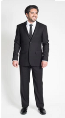 Men's 2 Button Slim Fit Suit Black