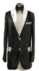 Men's Two Button Black Suit