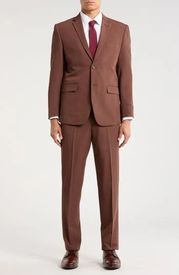 Men’s Coffee Brown 2-Piece Suit – Two-Button Wedding, Business and Formal Suit