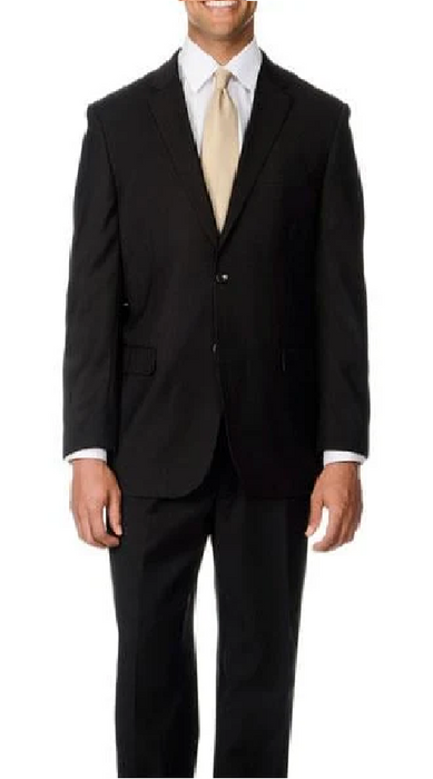 Brand: Caravelli Collezione Suit - Caravelli Suit - Caravelli italy Caravelli Men's Classic Fit 2 Button Black Double Vent Suit