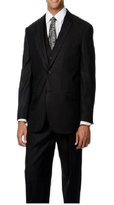 Brand: Caravelli Collezione Suit - Caravelli Suit - Caravelli italy Caravelli Men's Black Shark Pattern 3-piece Vested Suit
