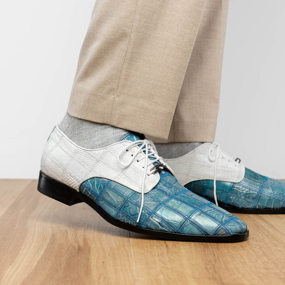 Marco Di Milano Pissa Aqua/White Leather Loafer