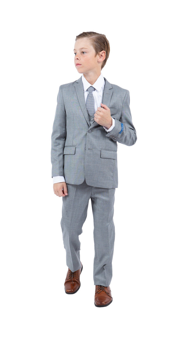 Perry Ellis Boys' Sharkskin 5-Piece Suit - Blue
