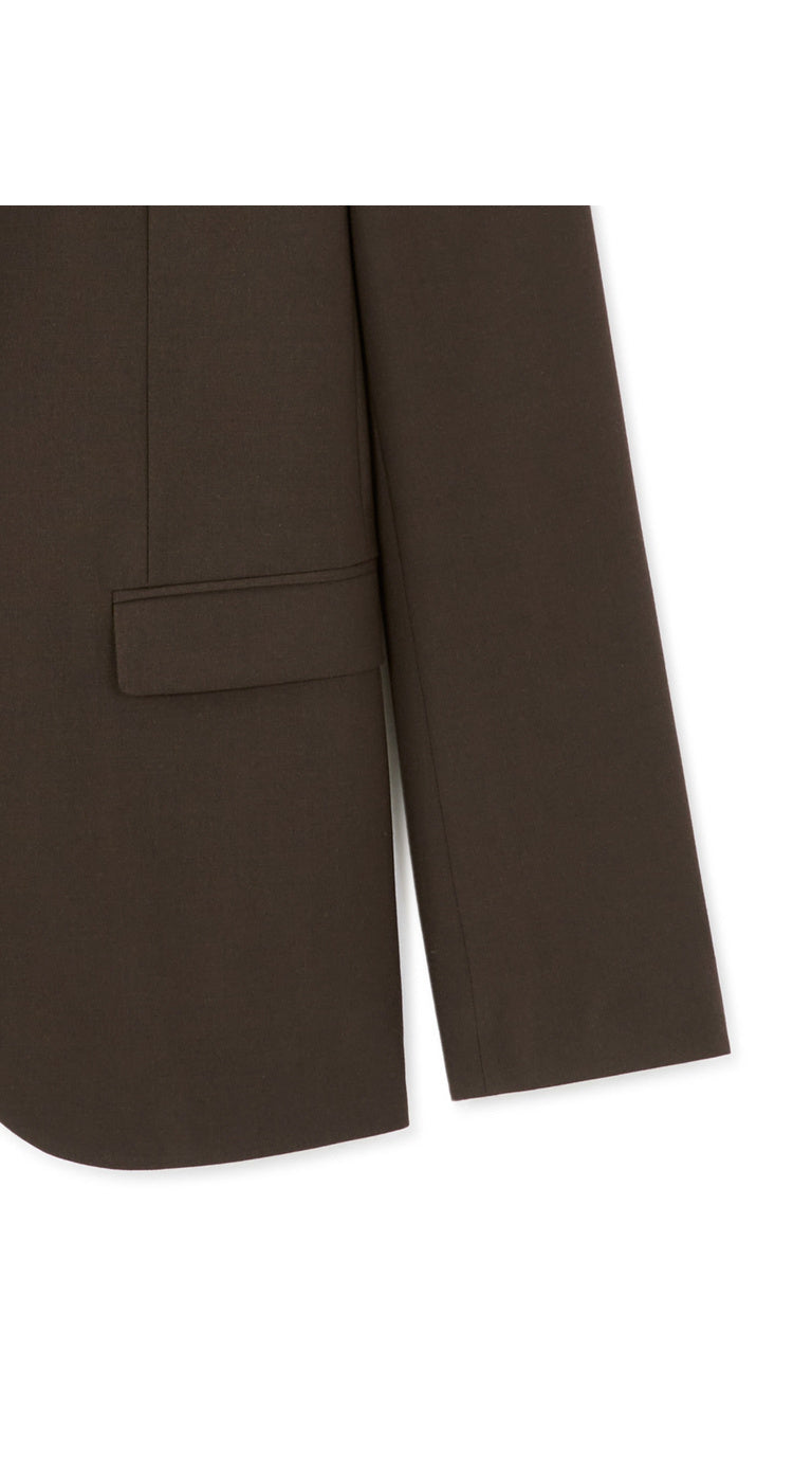 Slim Bi-Stretch Suit Jacket - Brown