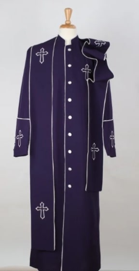 Mens Church Robe - Multiple Colors Available Purple ~ White
