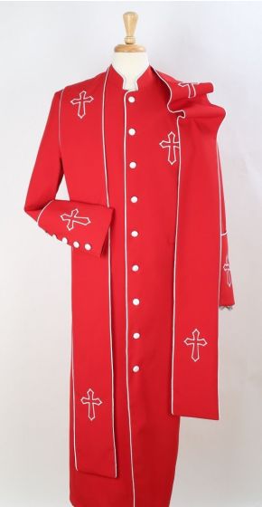 Mens Church Robe - Multiple Colors Available Red ~ White