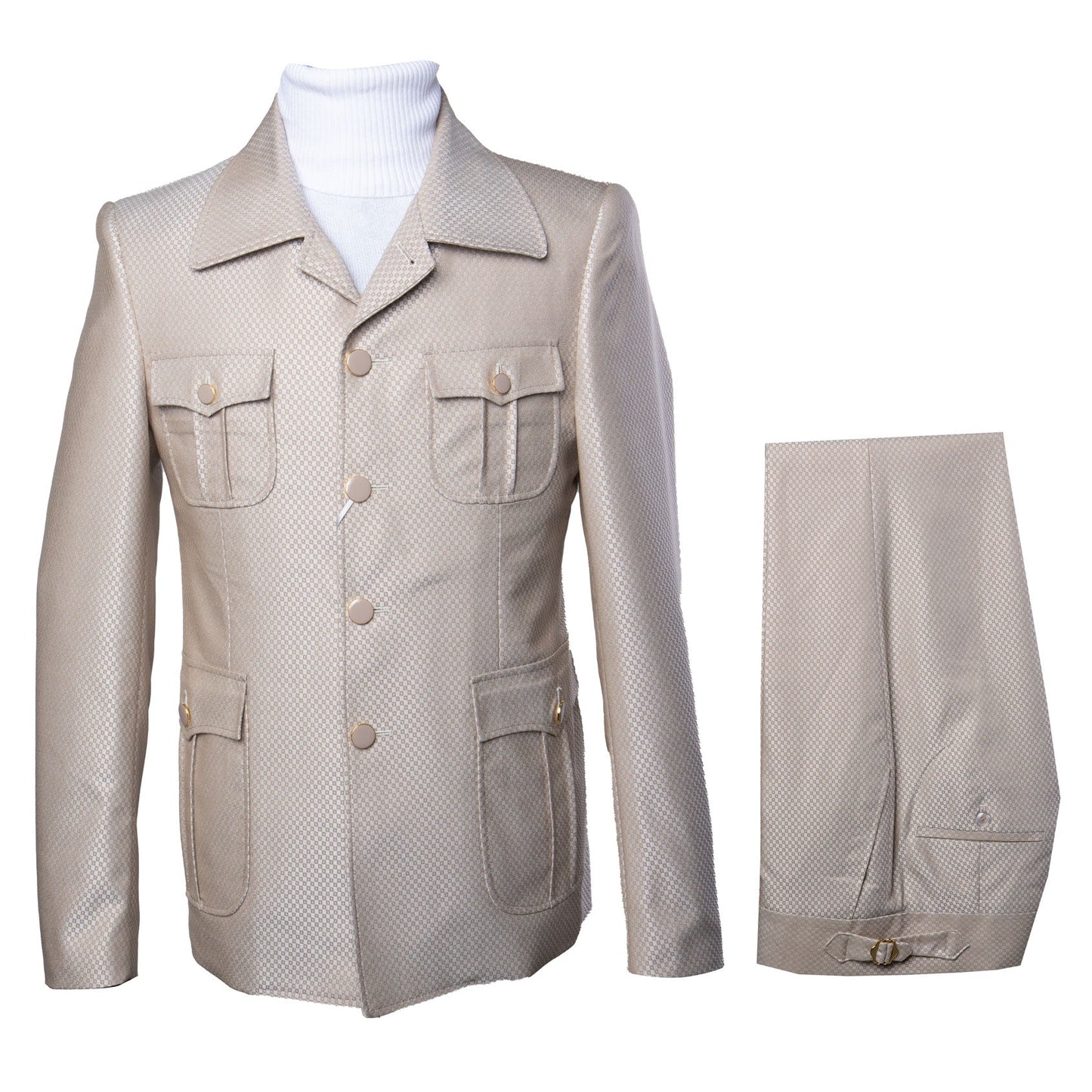 Rossi Man DUKE RM1766 Slim Fit 3-Piece Suit for Men – Modern Cream Off-White Formalwear
