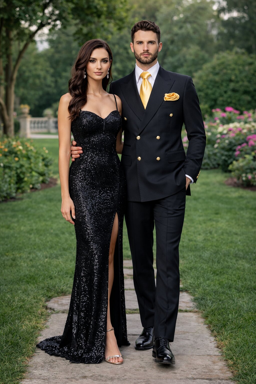 Double Breasted Slim Fit Formal Suit Modern Black Design ROSSI MAN Milano RM1101 - Image 8