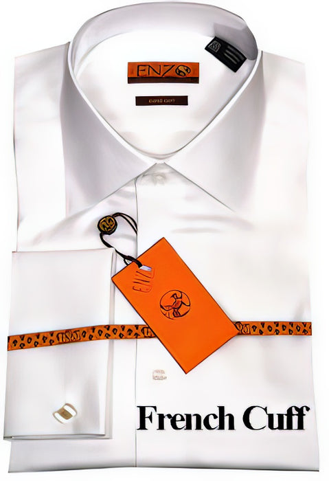 Men'S Shirt White Twill French Cuff