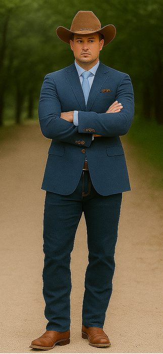 Saco vaquero - Western Sport Coat - Western Blazer - Mens Two Button Classic Fit Wool Sport Coat Blazer In Steel Blue Windowpane Plaid