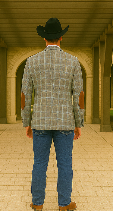 Saco vaquero - Western Sport Coat - Western Blazer- Men's Two Button Slim Fit Business Casual Sport Coat In Camel Glen Plaid