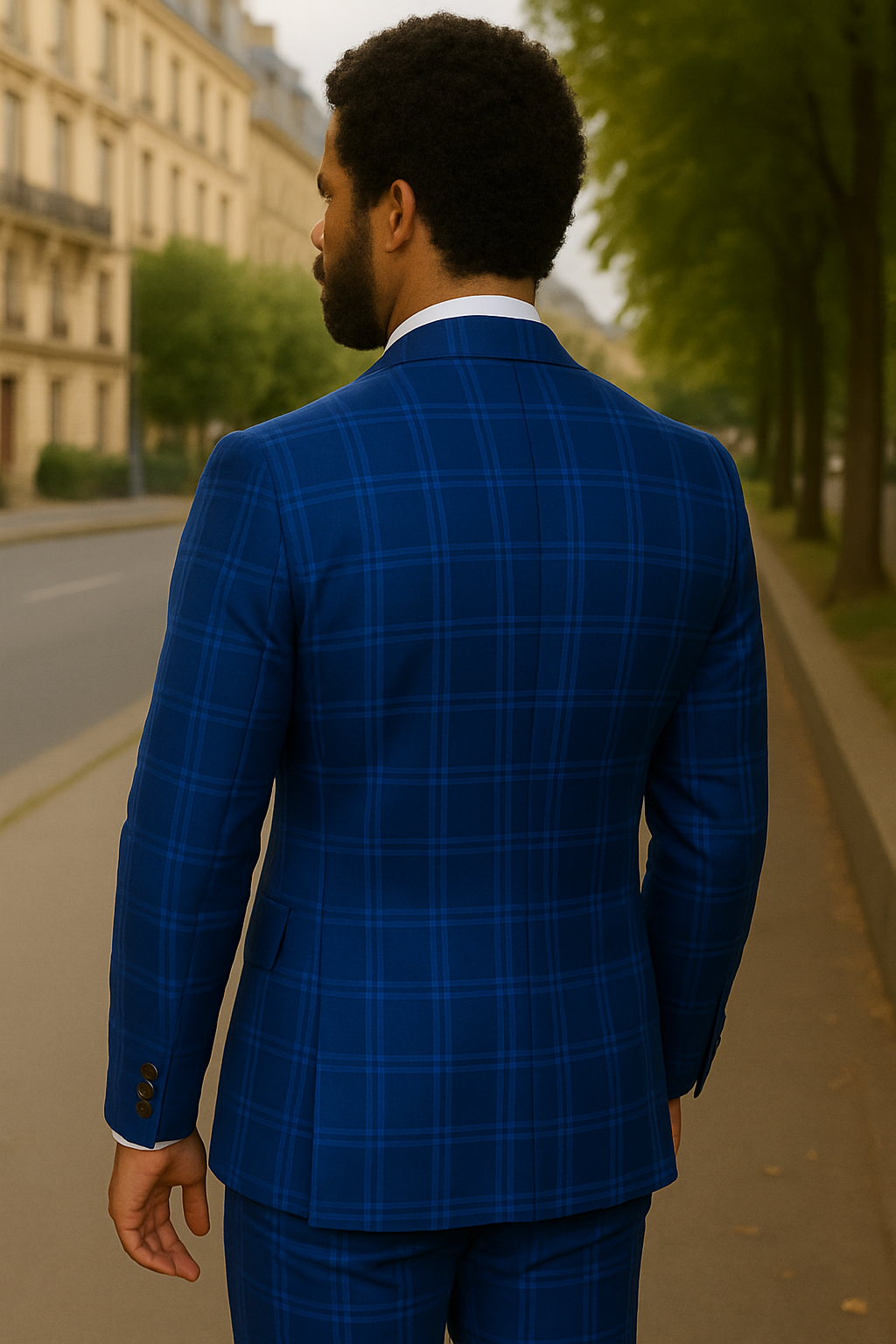 Wool Suit - Italian Made Business Suit by Statement Men's 2 Piece Big and Tall 100% Wool Fashion Suit - Bold Plaid