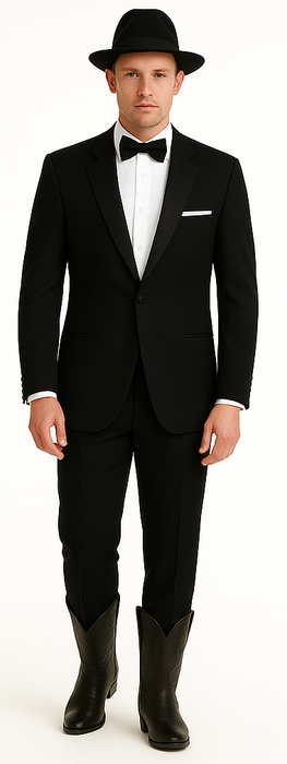 Slk3 Peak Collor One Button Super 120's Wool + Shirt + Bow Tie Suits