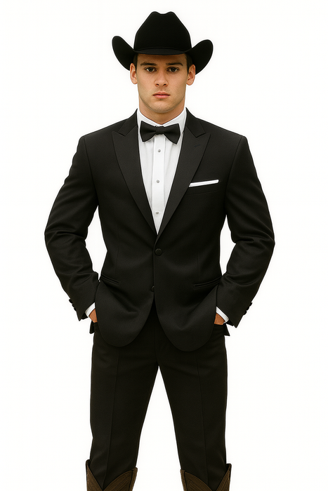Slk3 Peak Collor One Button Super 120's Wool + Shirt + Bow Tie Suits