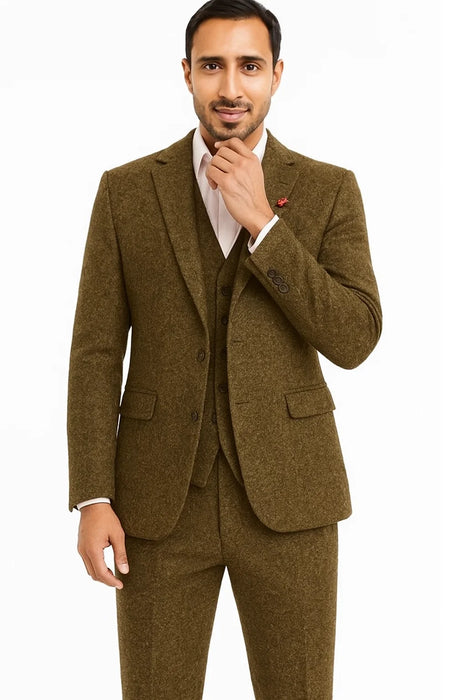Tweed 3 Piece Suit - Tweed Wedding Suit Old Fashioned School Style Suit 1800's Vintage Suits Rust