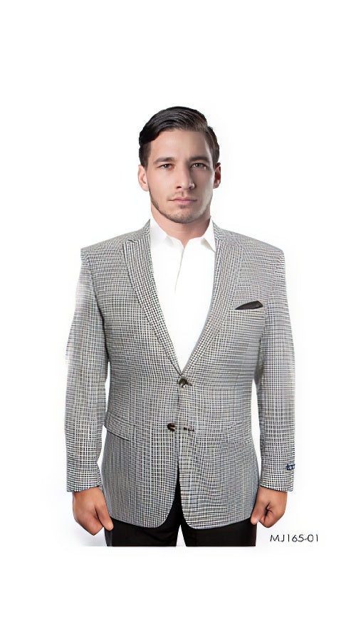 Houndstooth Blazer - Mens Small Houndstooth Wool Sport Coat