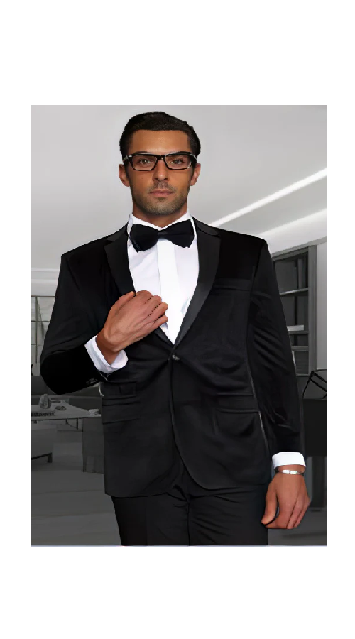 Men Black Discounted Men'S Blazer Sportcoat Velvet Fabric On Sale