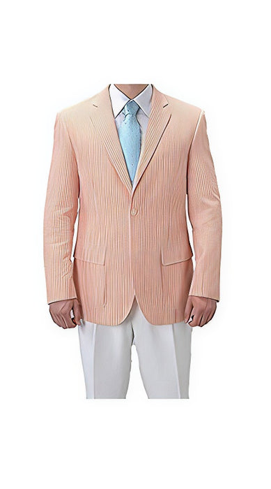Alberto Nardoni Brand Cheap Priced Designer Fashion Dress Casual Blazer On Sale Striped Seersucker ~ Sear Sucker Orange Blazer