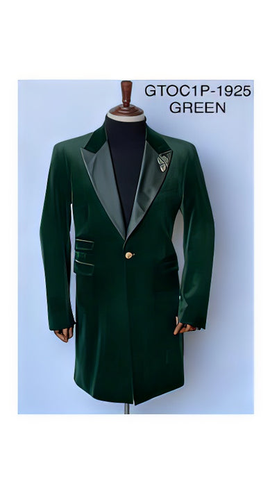 Velvet Tuxedo - Mens Velvet Blazer - Velvet Sport Coat - Three Quarter Length Green