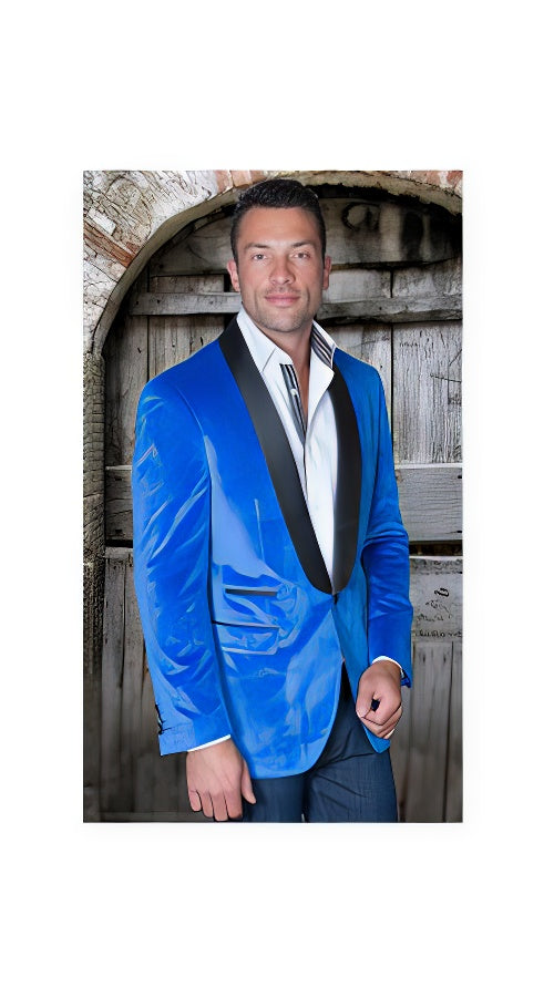 Velvet Blazer - Mens Velvet Jacket Sport Coat Jacket Men's Royal Shawl Collar