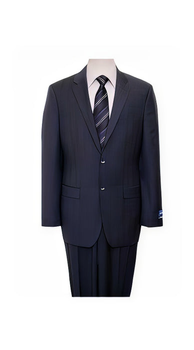 Men's Black And White Checkered Suit Checkered Pattern Texture Blazer Jacket Suit Dark Navy Windowpane Plaid - Black And White Checkered Suit - 100% Percent Wool Fabric Suit - Worsted Wool Business Suit