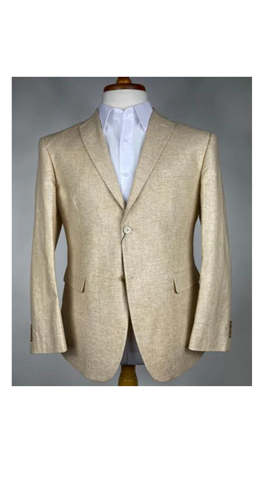 Men's Cream Peak Lapel Blazer