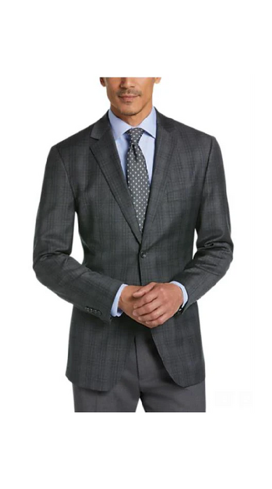 Charcoal Grey Blazer - Plaid Gray Blazer