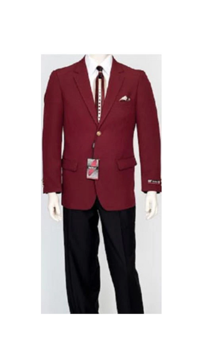 Pacelli Men'S Classic Burgundy ~ Wine ~ Maroon Color Blazer Jacket Blair