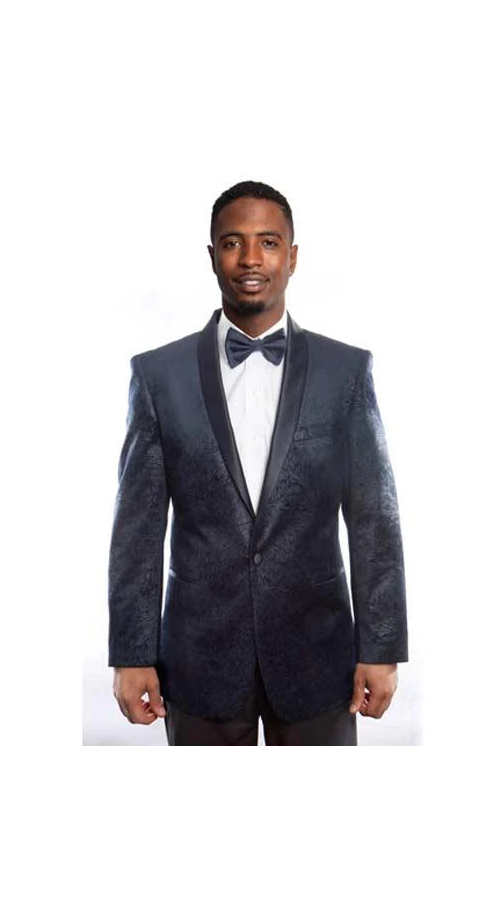 Men's Empire Cheap Priced Designer Fashion Dress Casual Blazer On Sale Satin Shawl Lapel Side Vents Navy Blazer