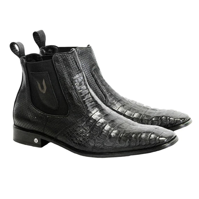 Vestigium Caiman Belly Chelsea Boots Black