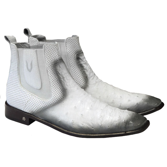 Vestigium Ostrich Chelsea Boots Faded White - Faded White