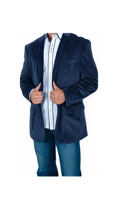 Men's Stylish 2 Button Sport Jacket Navy Blue Discounted Affordable Velvet ~ Men's blazer Jacket