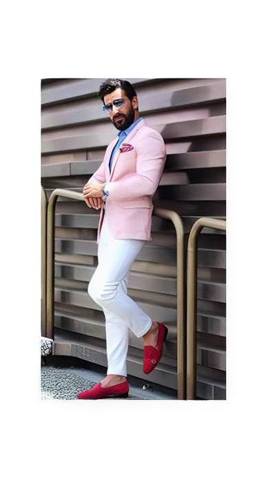Men's Slim Fit Cheap Priced Designer Fashion Dress Casual Blazer On Sale Pink Blazer Linen Summer Fabric