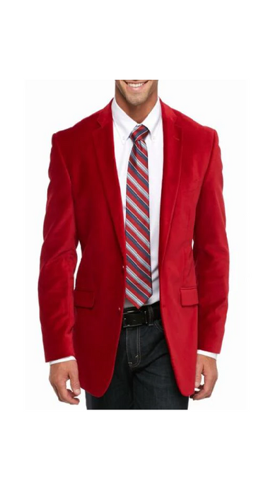 Cheap Big And Tall Blazers Clearance Velvet ~ Velour Cheap Priced Blazer Jacket For Men / Sport Coat Red