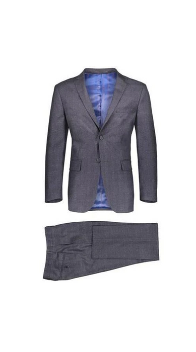 Men'S Gray Slim Fit 2 Button Suit Blazer
