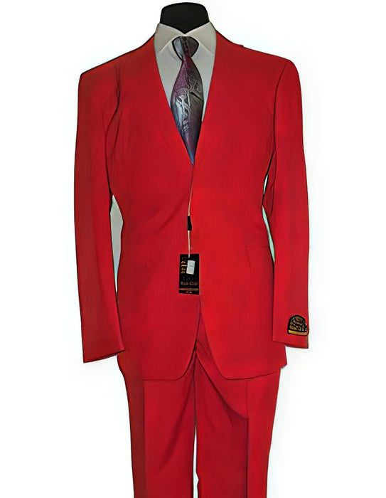 Umberto Bonelli Men's Two Buttons Red Classic Fashion suit Flat Front Pant
