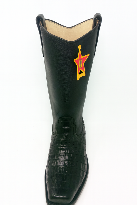 Western Alligator Skin Los Altos Boots Black Caiman Cowboy Dress Cowboy Boot Cheap Priced For Sale Online (EE) ~ World Best Alligator