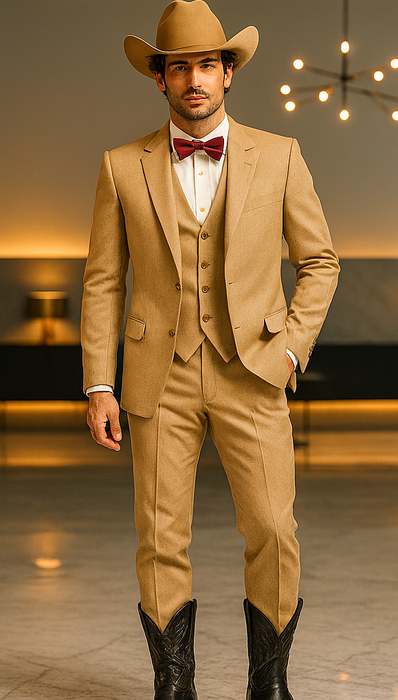 Western Suits - Tan Cowboy Tuxedo - Traje Para Hombre