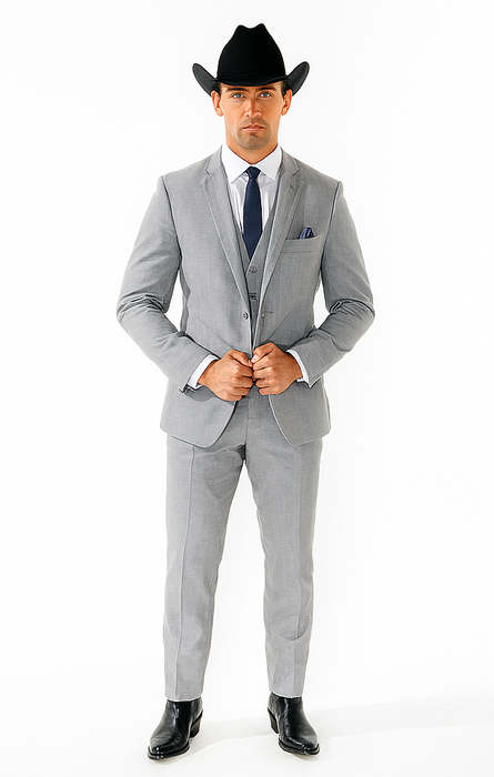 Western Suit - Trajes Para Hombres - Cowboy Formal Attire - Trajes De Novio - Grey