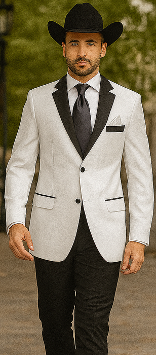 White Two toned Kids Sizes 2 Button Party Cheap Priced Business Suit Perfect For boys wedding outfits Clearance Sale & Tuxedo & Dinner Jacket Blazer W/ Black + Free Pant