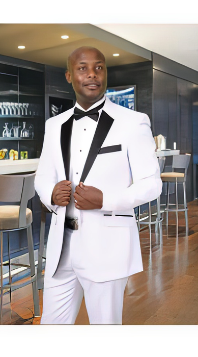 White A 1/2 Black Fashion Tuxedo For Men
