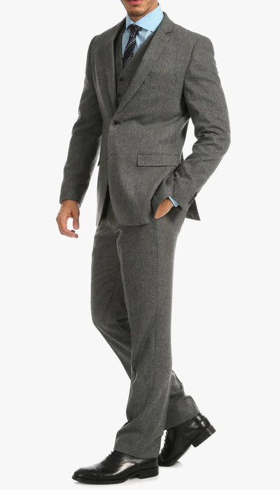 1920's Men's Clothing - Tweed Suit - Herringbone 1920s Mens Suit - Vintage Grey Suit