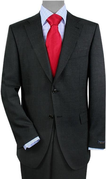 Mensusa Products 2 Buttons Vented Gray Sharkskin No Pleats Suit