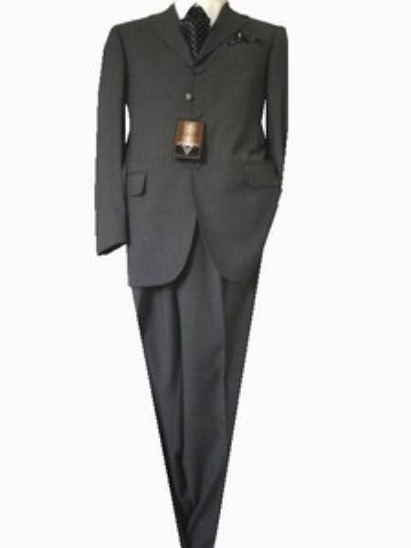 Mensusa Products Fitted Tailored Slim Cut 2 Button Dark Taupe Teakweave Men's Suit