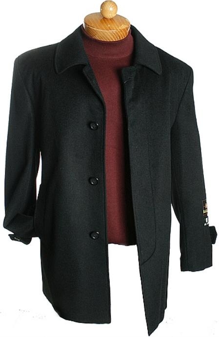 Mensusa Products 3 Quarter Black Wool Jacket
