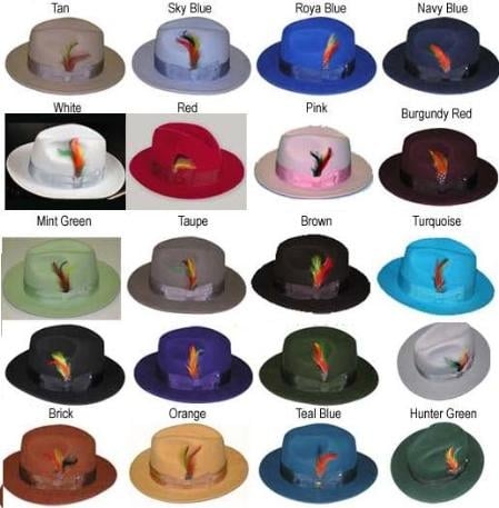 SKU#FK7 Any Color Untouchable Fedora Hat Very Soft and Silky Sovereign Quality Finish 100%Wool $49 