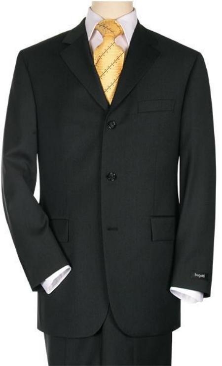 SKU 3BS03 Men's 3 Buttons Mens Suit Jet Black premeier quality italian