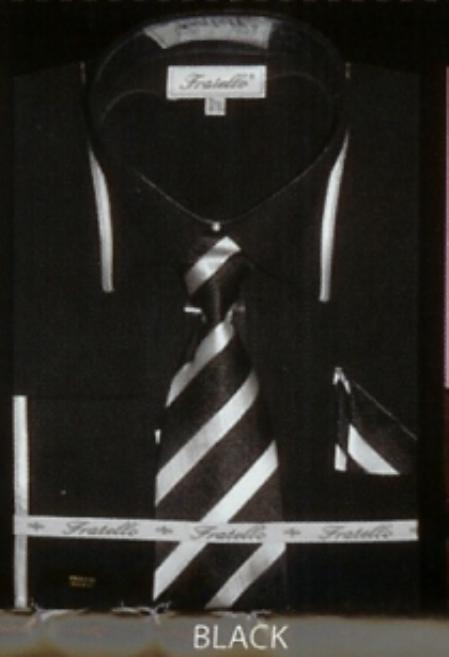 ROBERT TALBOTT BLACK NAILHEAD FRENCH CUFF DRESS SHIRT