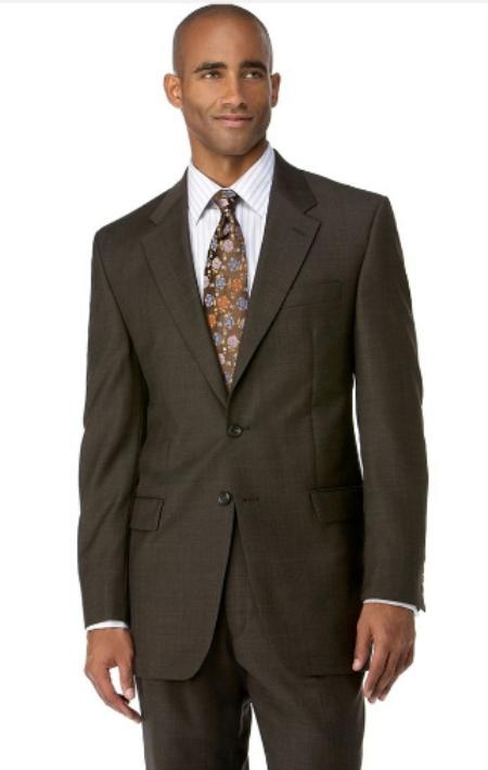 Men's Brown 3 Button Polyester affordable suit online sale