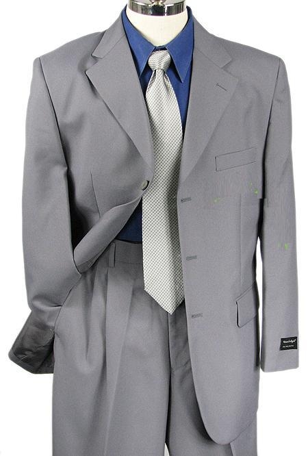 Mensusa Products Mens Gray Single Breasted Dress 3 Button notch collar cheap discounted Suit